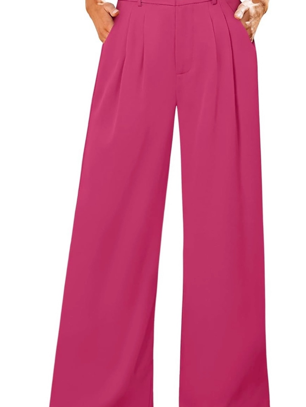GRAPENT Women’s Wide Leg High Waisted Fucsia Dress Pants (Size XXL or 20-22)